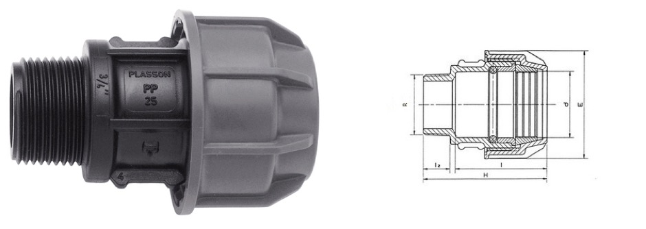 Raccordo m. polietilene ecofit plasson