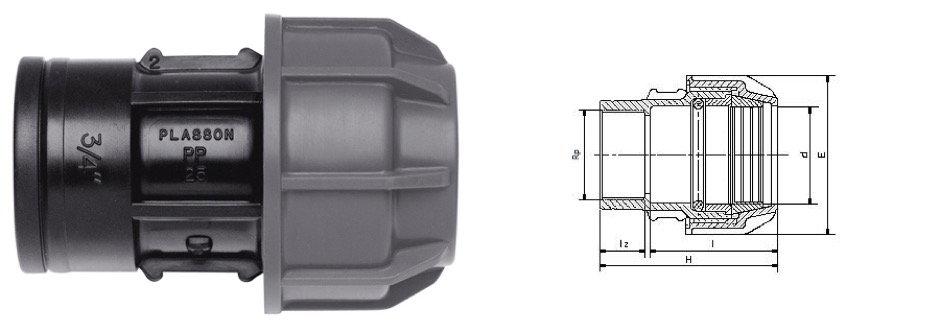 Raccordo f. polietilene ecofit plasson