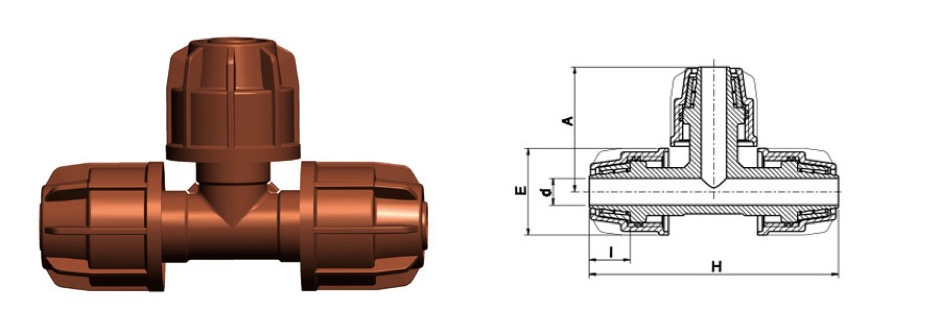 Tees polietilene irrifit plasson