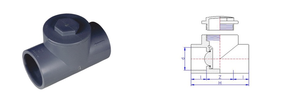 Valvola pvc non ritorno clapet