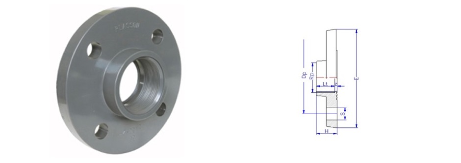 Flangia fissa filettata pvc