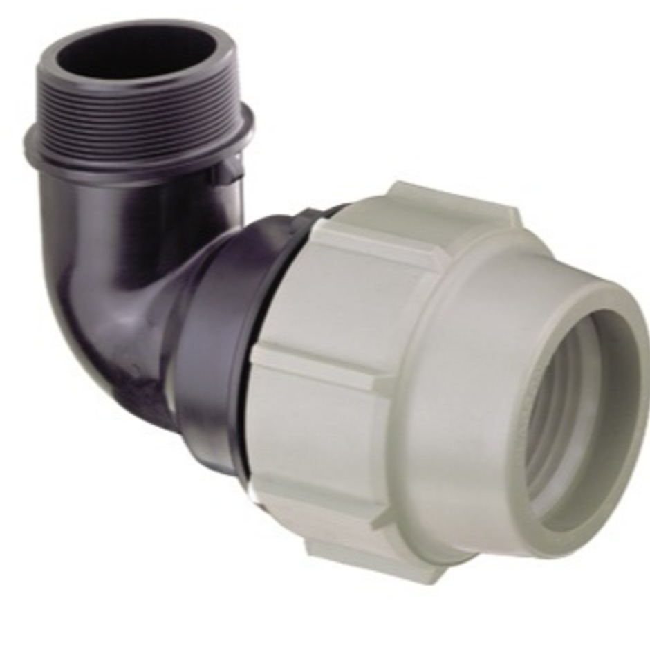 Gomito polietilene compressione filettato m