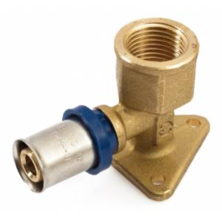 Gomito multistrato a pressare filettato f con flangia