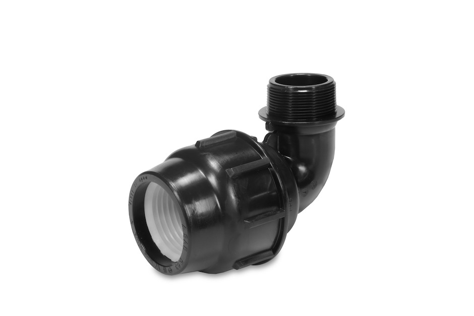 Gomito filettato m per polietilene pn10