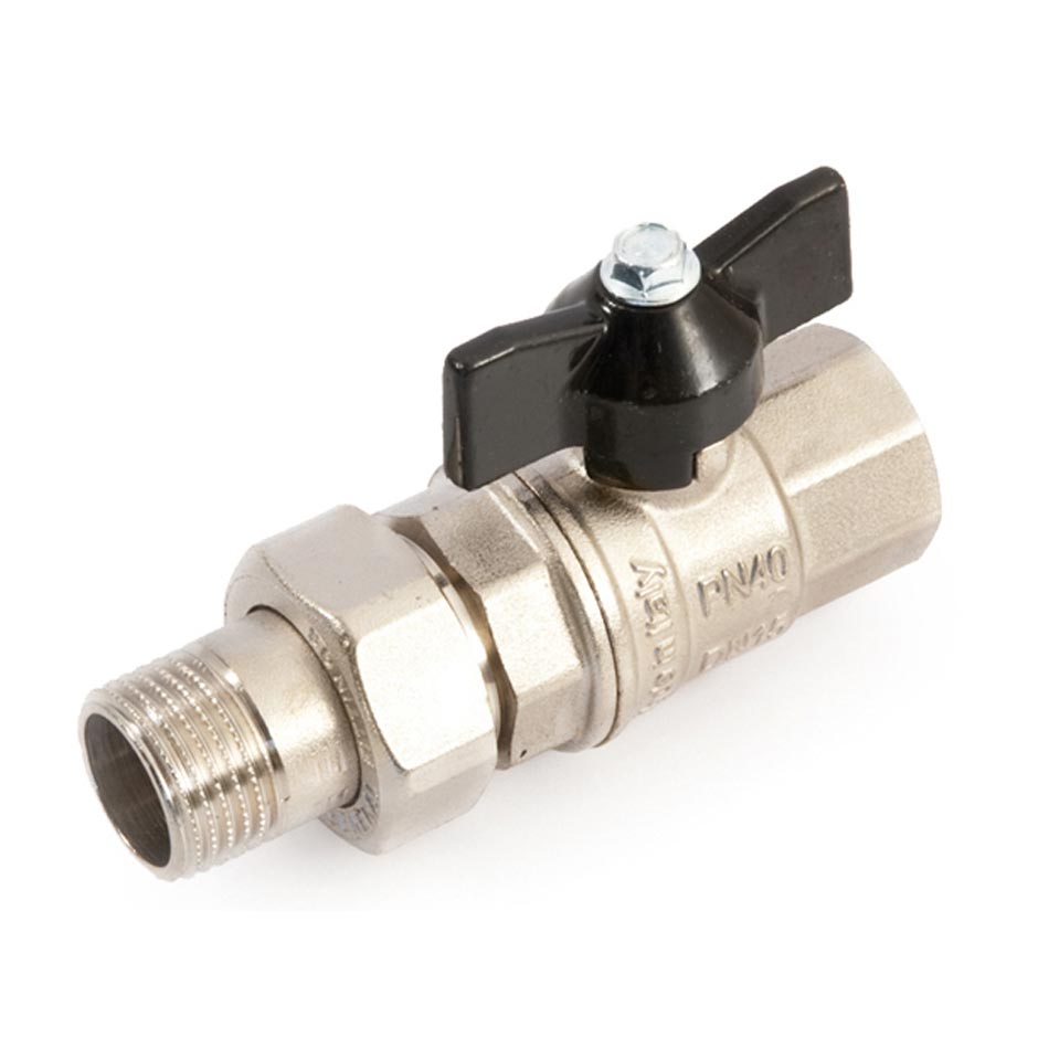 Valvola a sfera con bocchettone