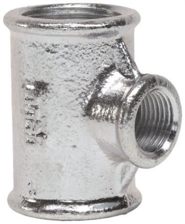 Tees ridotto ghisa zincato