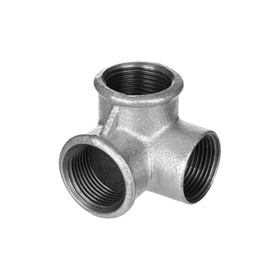 Gomito 3 vie ghisa zincato.